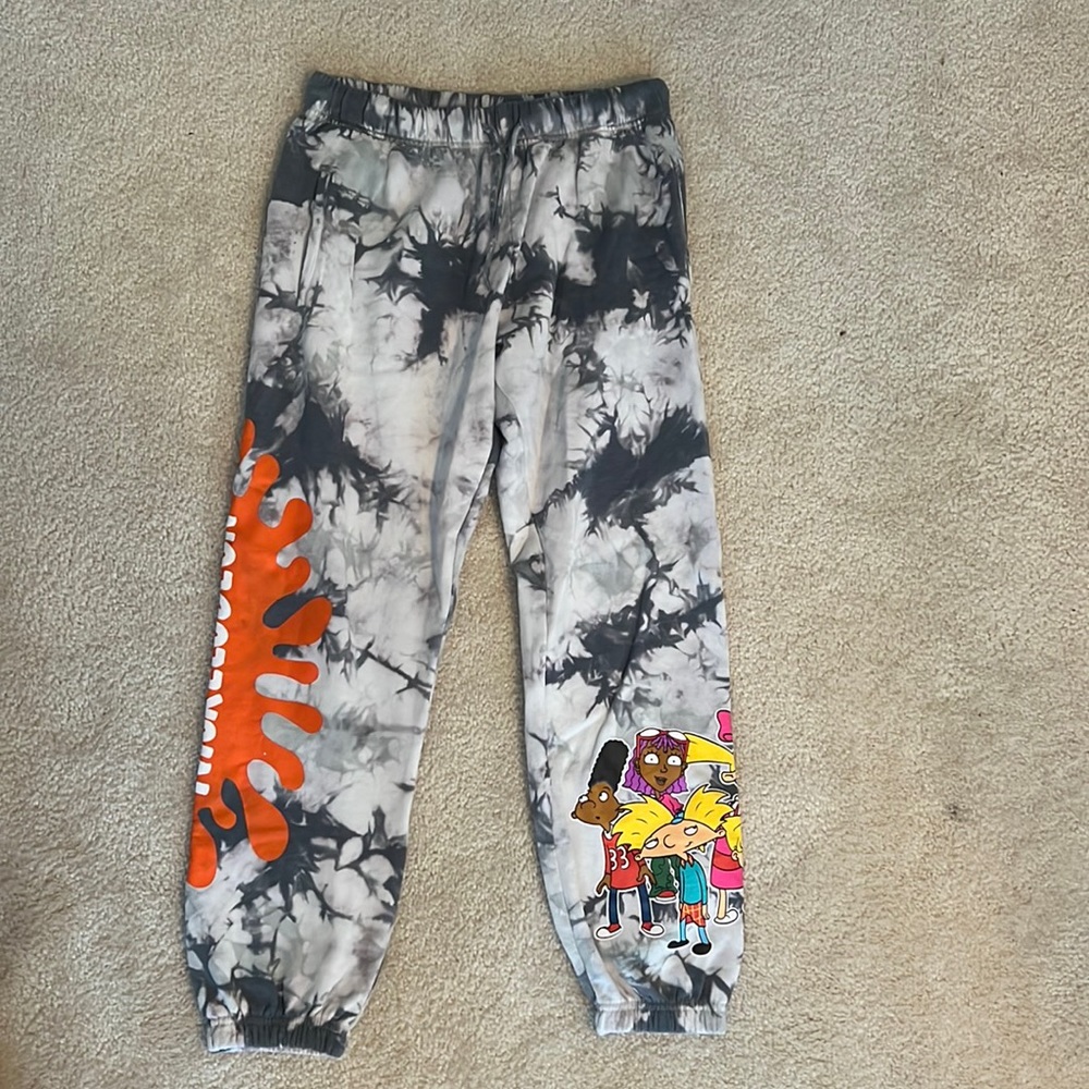 Nickelodean Graphic Grey Tie-Dye Sweatpants